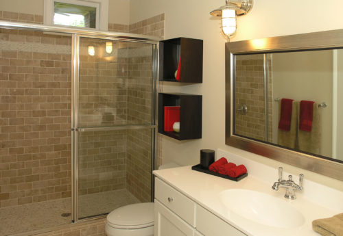 Luxury House Marble Bathroom with bowl sink and mirror