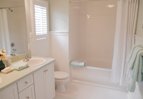 modern pretty master bathroom